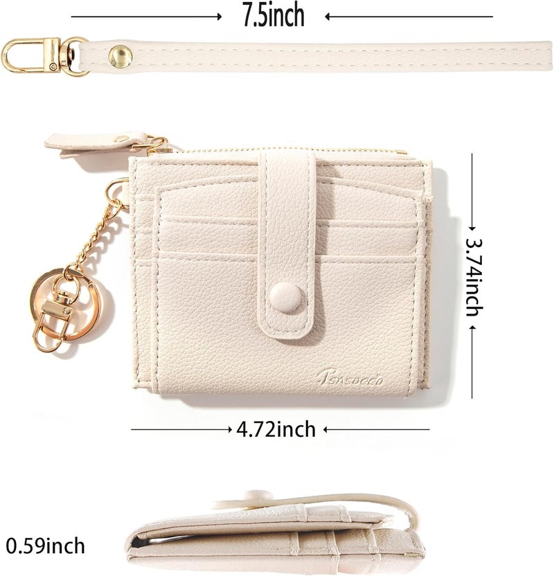 TSNSOEEO Keychain Wallet Wristlet Small Credit Card Holder Bracelet Key Chain Purse Bangle Tassel Beads Key Rings for Women - Image 2